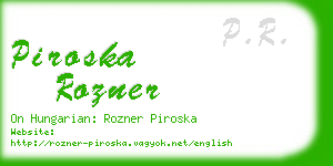 piroska rozner business card